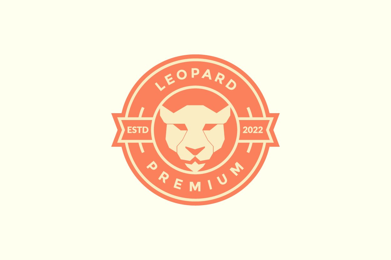 head leopard simple badge logo cover image.