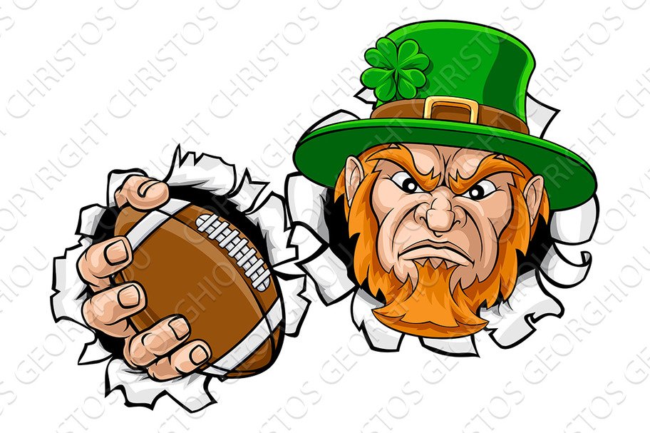 Leprechaun Football Mascot Ripping cover image.