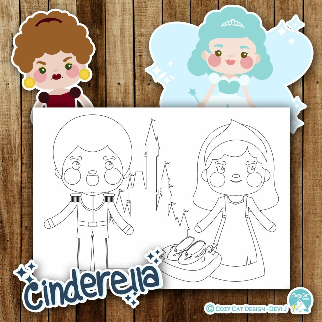 Cute Cinderella Coloring Pages – MasterBundles