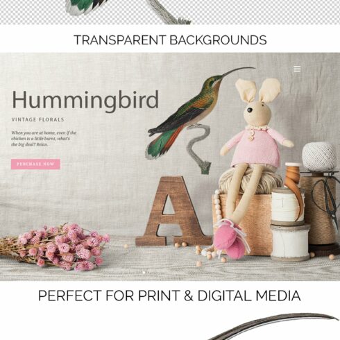 Hummingbird Clipart Vintage cover image.