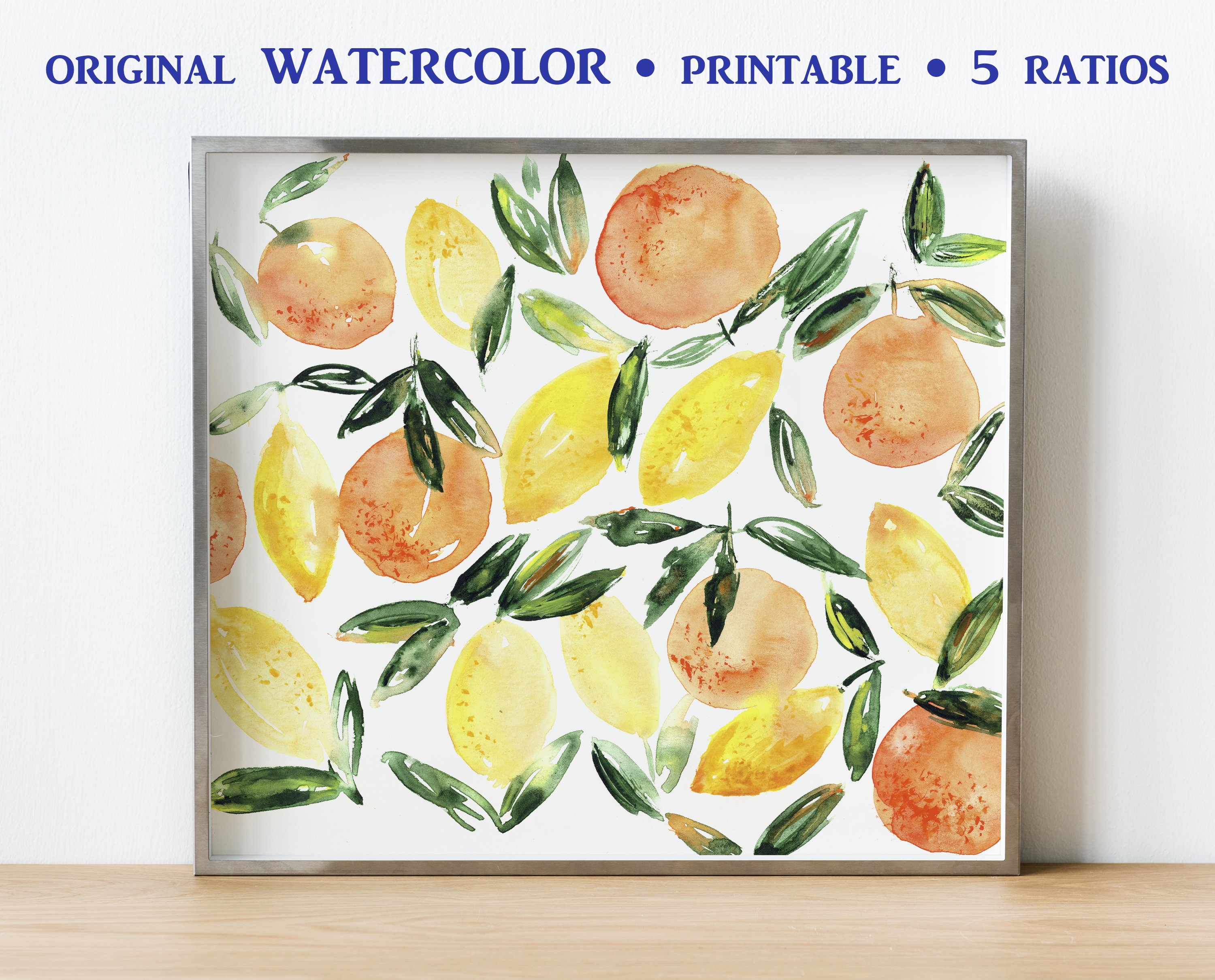 Watercolor orange-lemon art/pattern preview image.