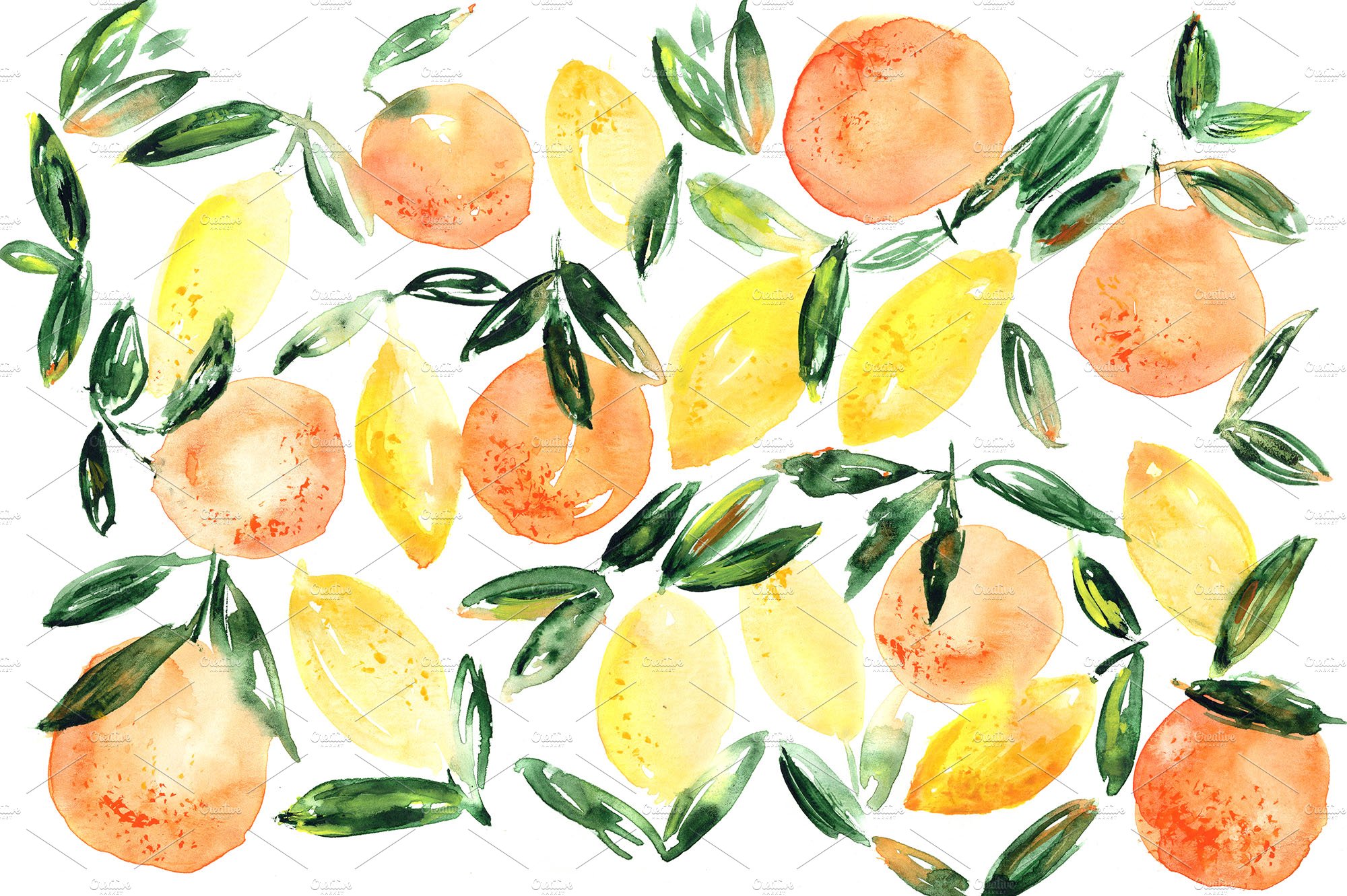 Watercolor orange-lemon art/pattern cover image.