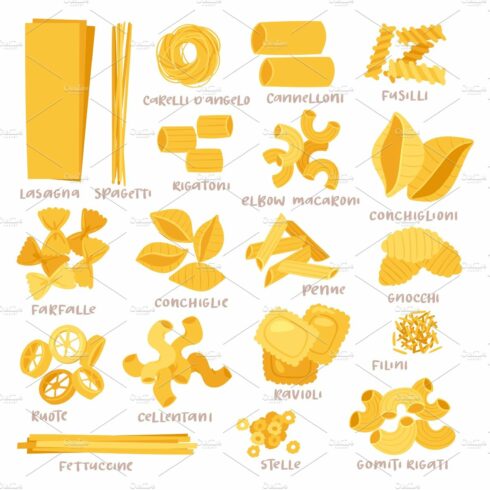 Pasta vector cooking macaroni and spaghetti and ingredients of italian cuis... cover image.