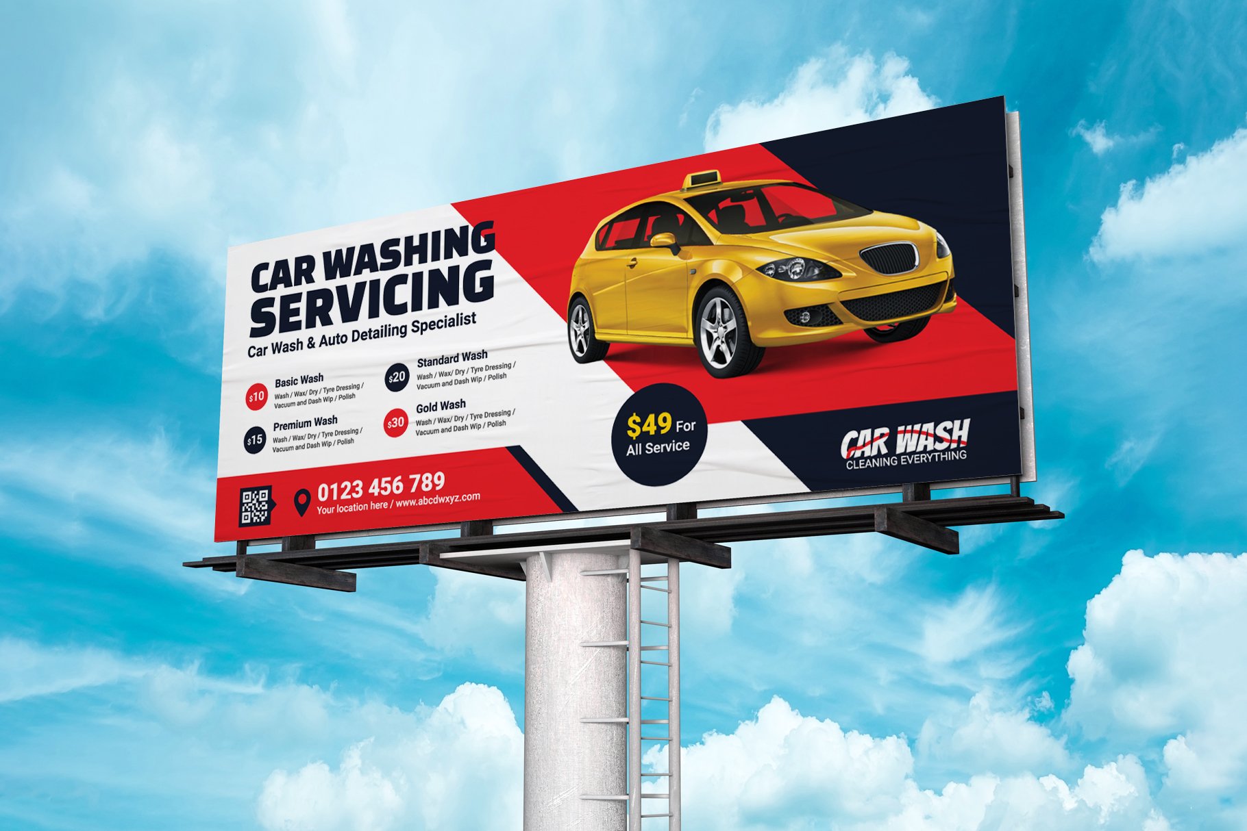 Car Wash Company Billboard Banner cover image.