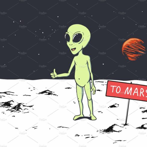 Alien want to get to Mars cover image.