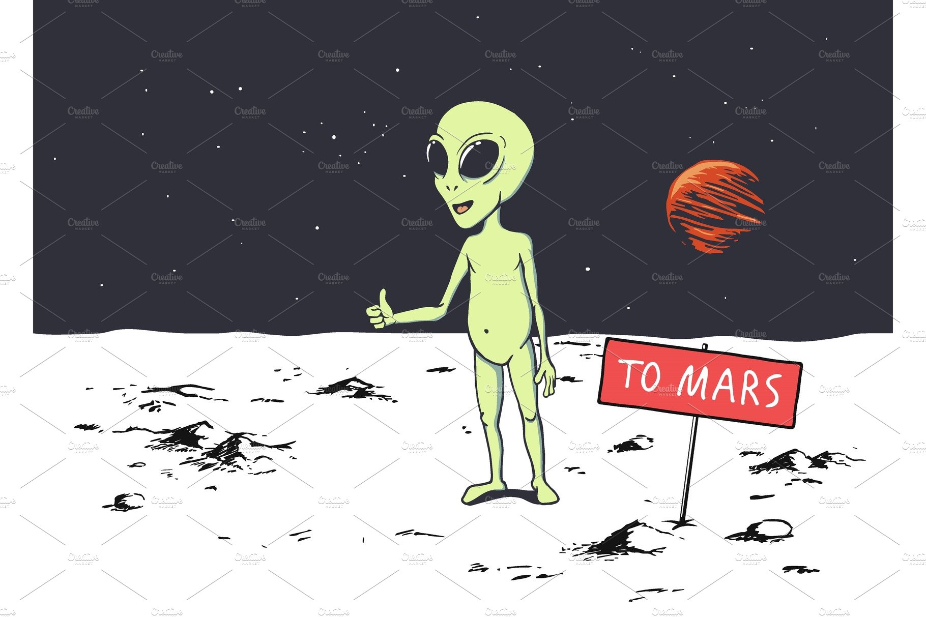 Alien want to get to Mars cover image.