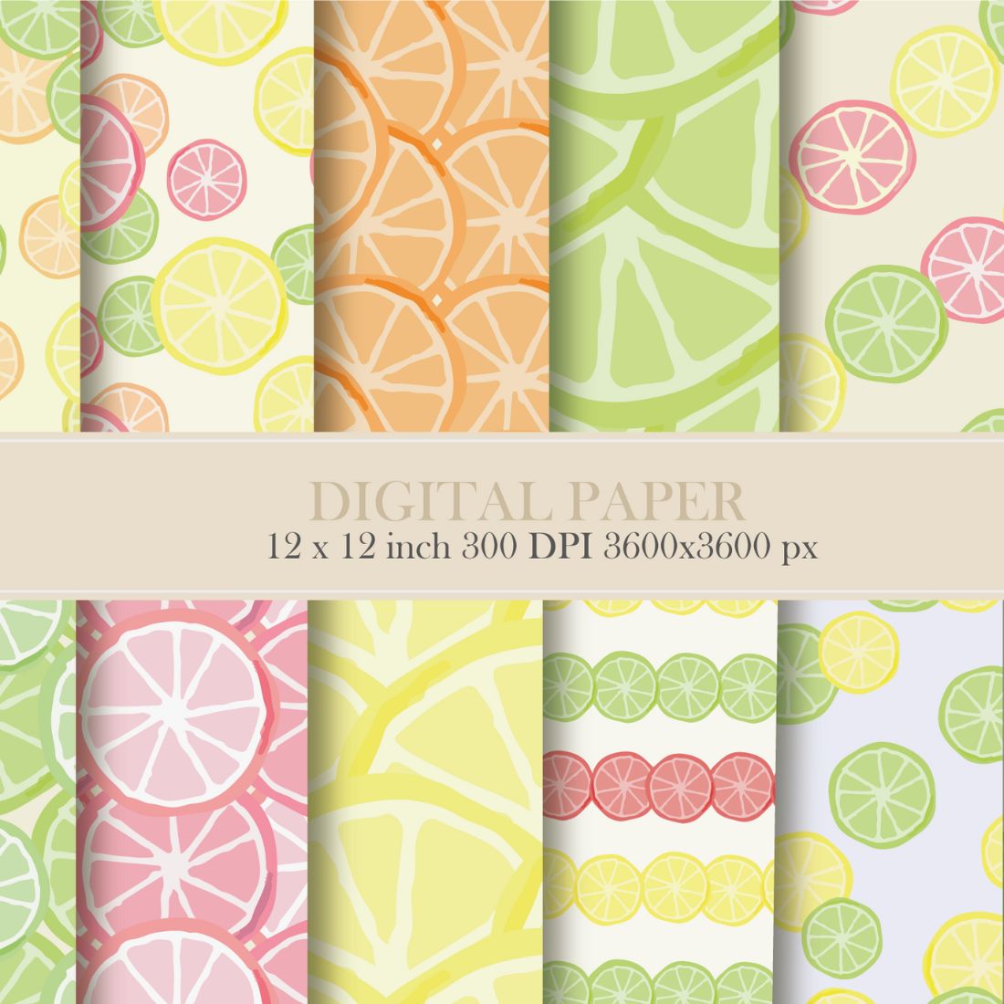Citrine Jusy Fruit and Summer Seamless Pattern preview image.