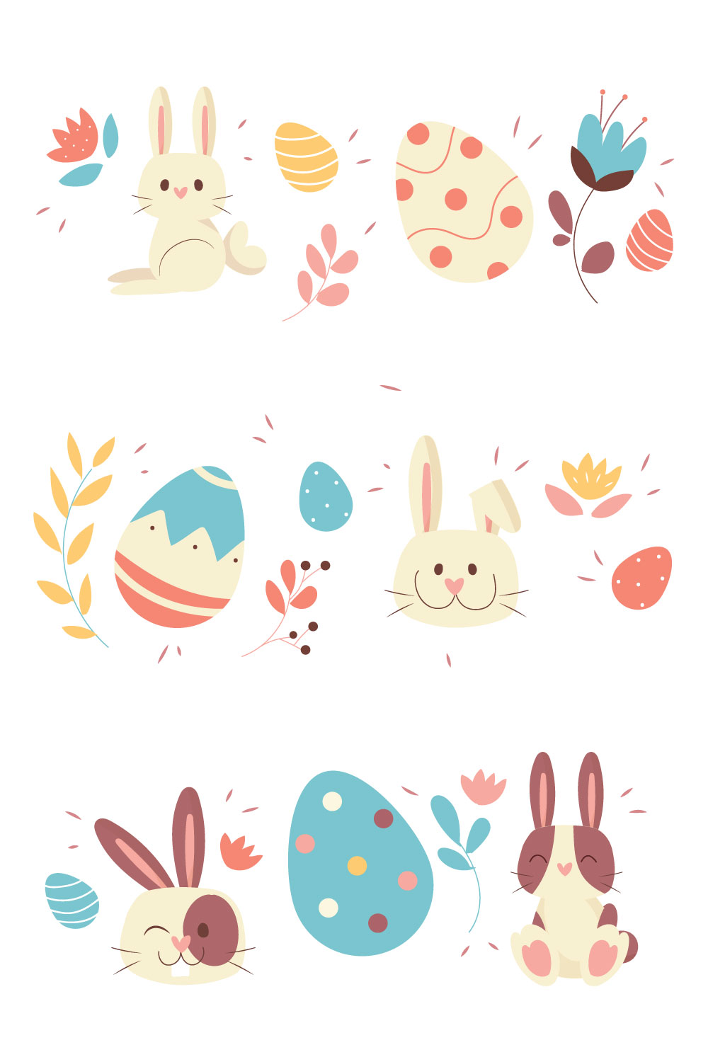 Free vector flat Easter element collection pinterest preview image.