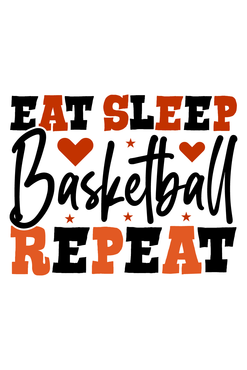 Eat Sleep Basketball Repeat pinterest preview image.