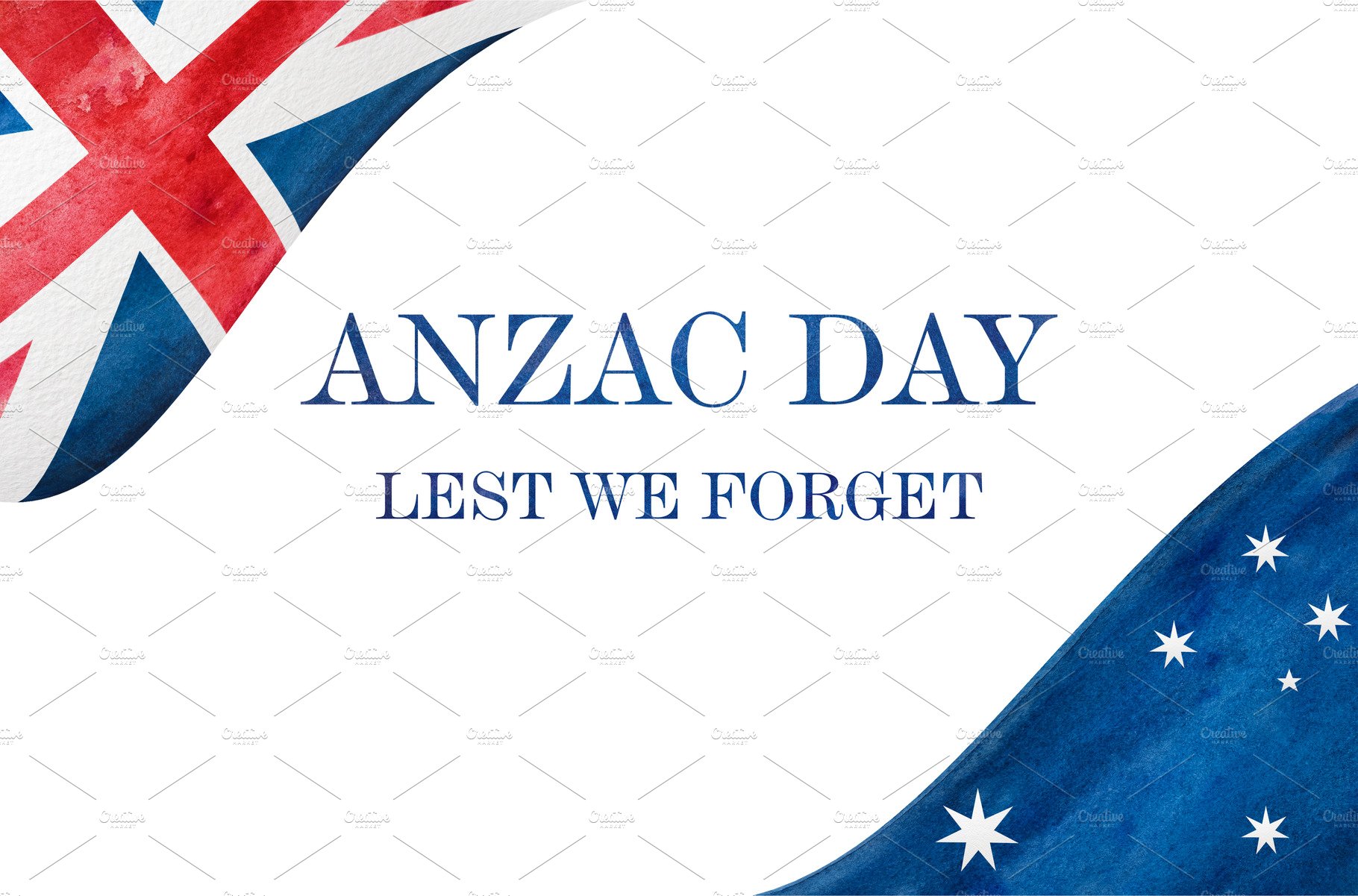 ANZAC Day. Lest We Forget. Beautiful greeting card cover image.