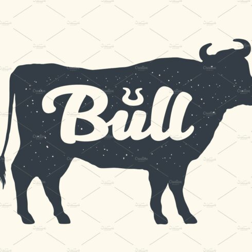 Farm animals set. Isolated bull cover image.