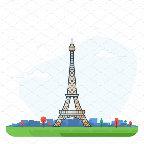 Paris Eiffel tower line style cover image.