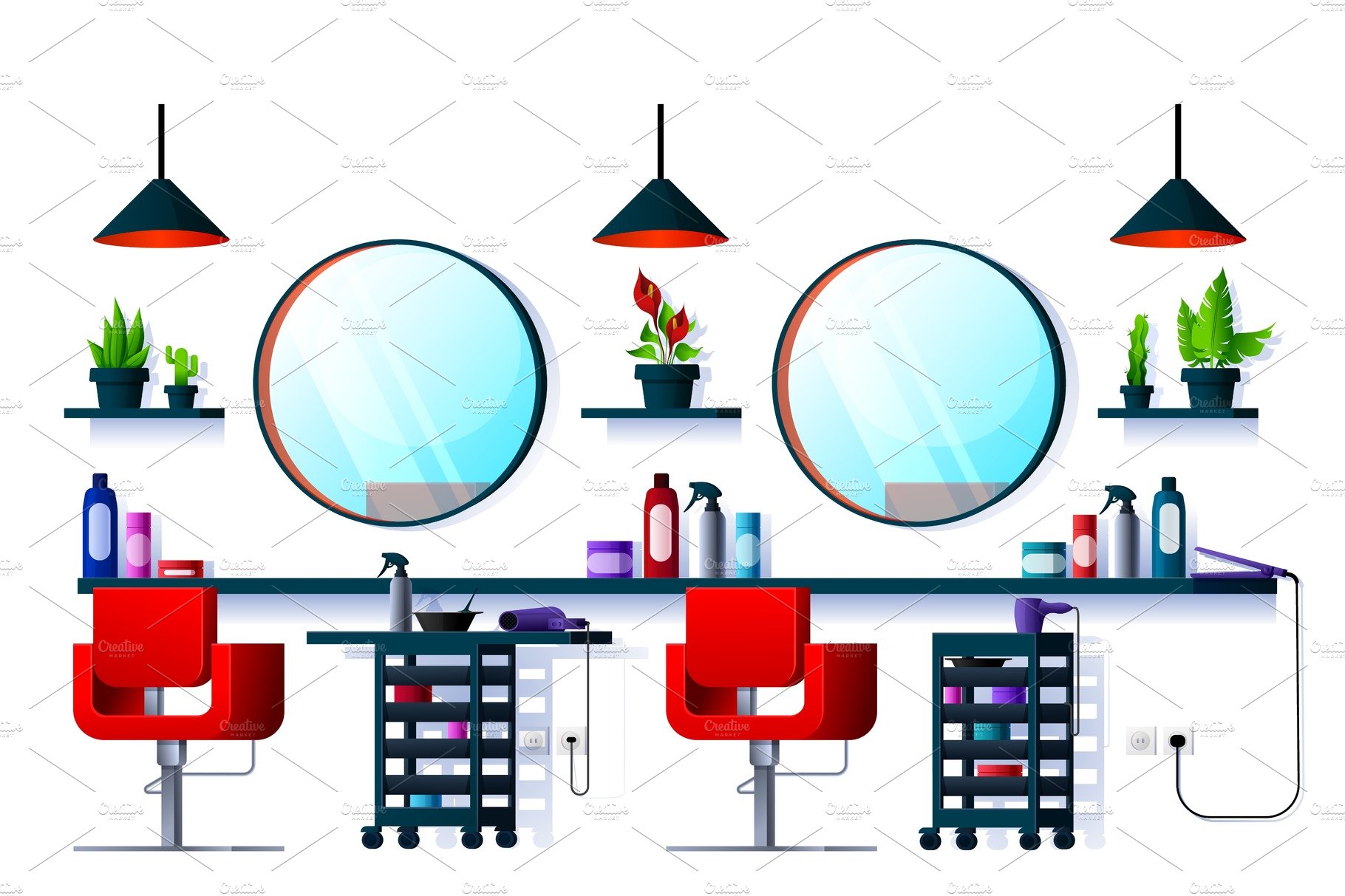 Hair or beauty salon, barber shop cover image.