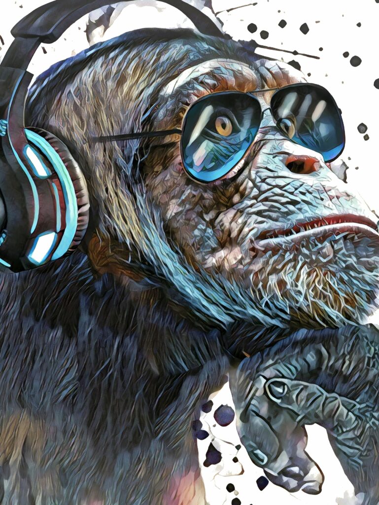 DJ chimpanzee - Monkey illustration – MasterBundles