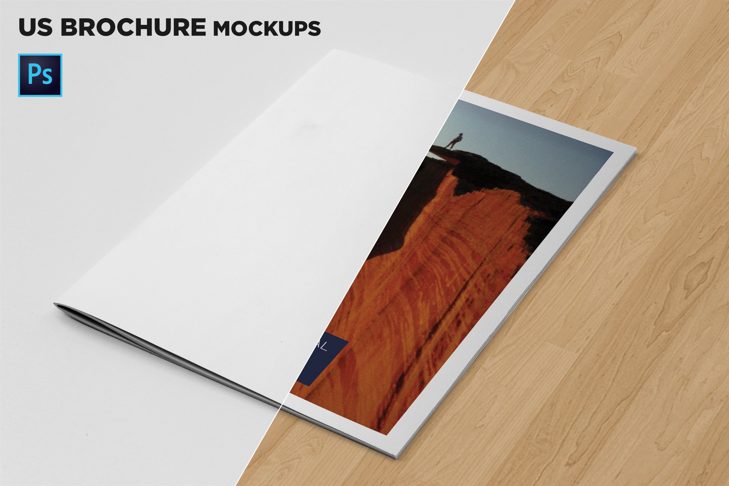 US Letter Brochure Mockups cover image.