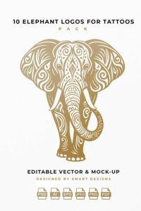 Elephant Logos for Tattoos Pack x10 – MasterBundles