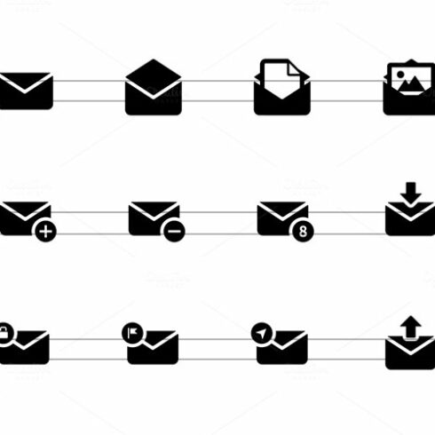 Email icons on white cover image.