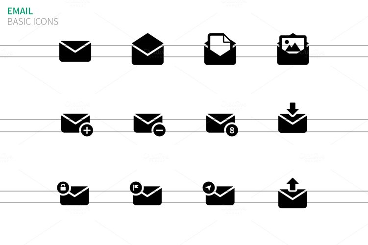 Email icons on white cover image.