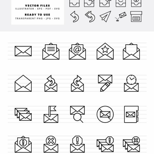 Email Line Icon Set cover image.