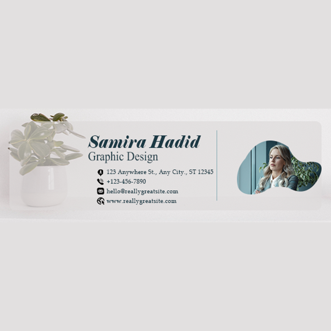 Email signature template design preview image.