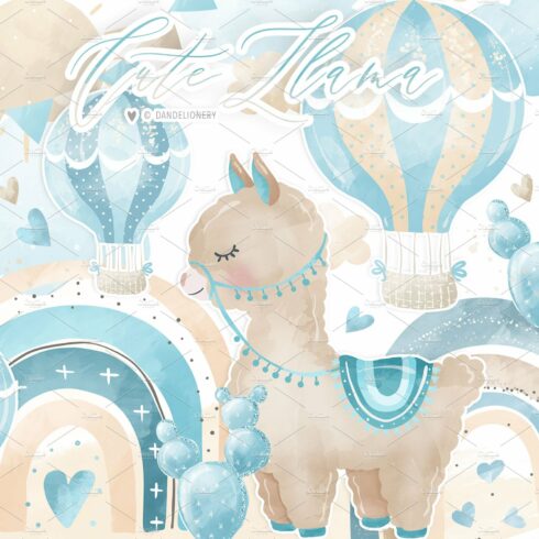 -50% sale Cute Llama design cover image.