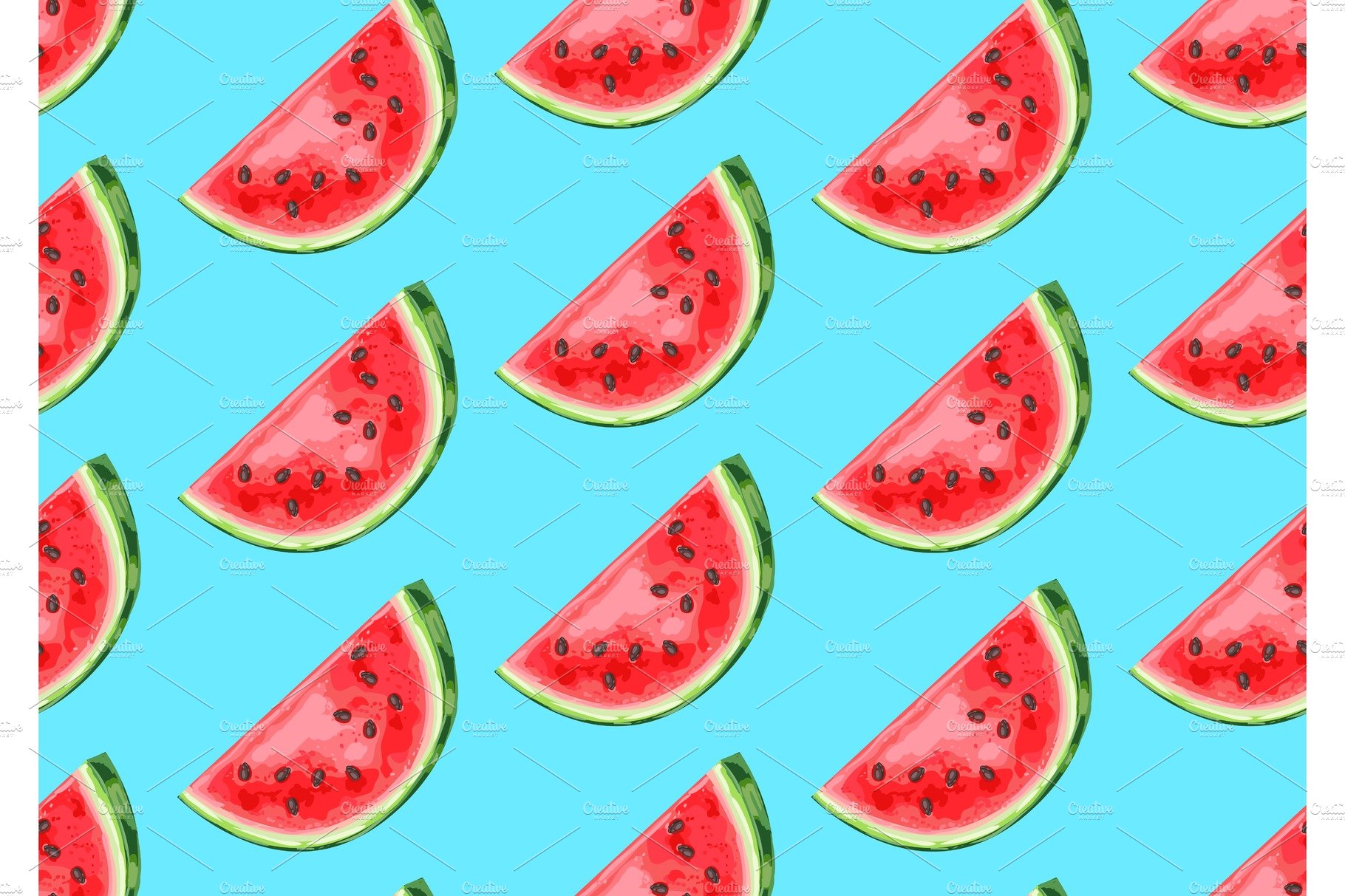 Seamless pattern with watermelons cover image.