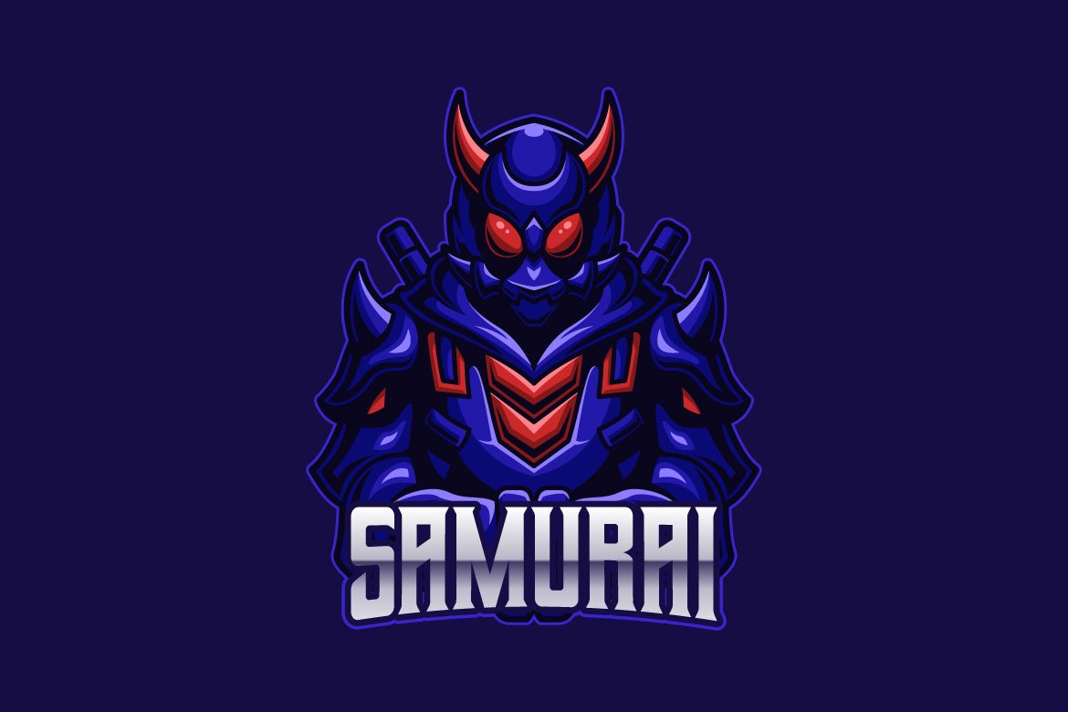 Samurai E-sports Logo Illustration preview image.