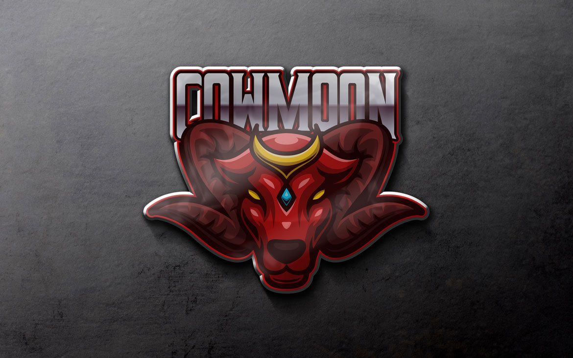 Angry Cow E-sports Logo Illustration cover image.