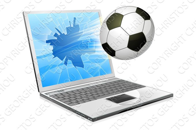 Soccer football laptop concept cover image.