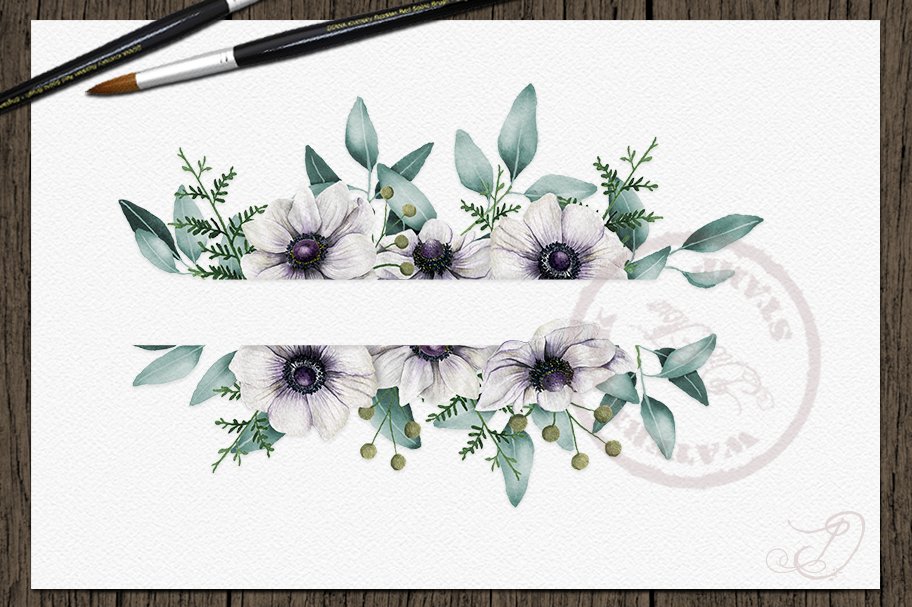 Eucalyptus Anemone Clip Art preview image.