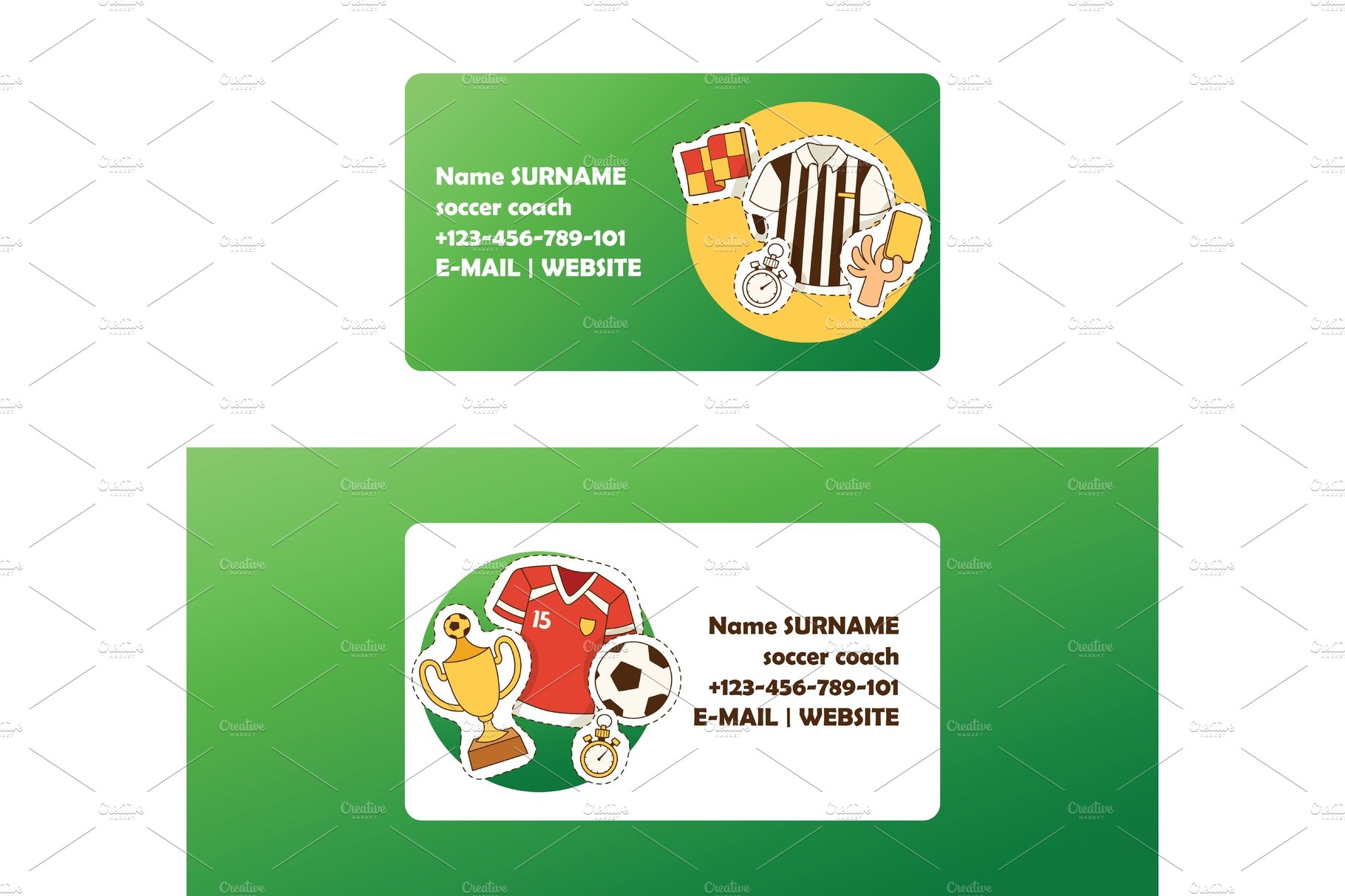 Soccer vector football business card cover image.