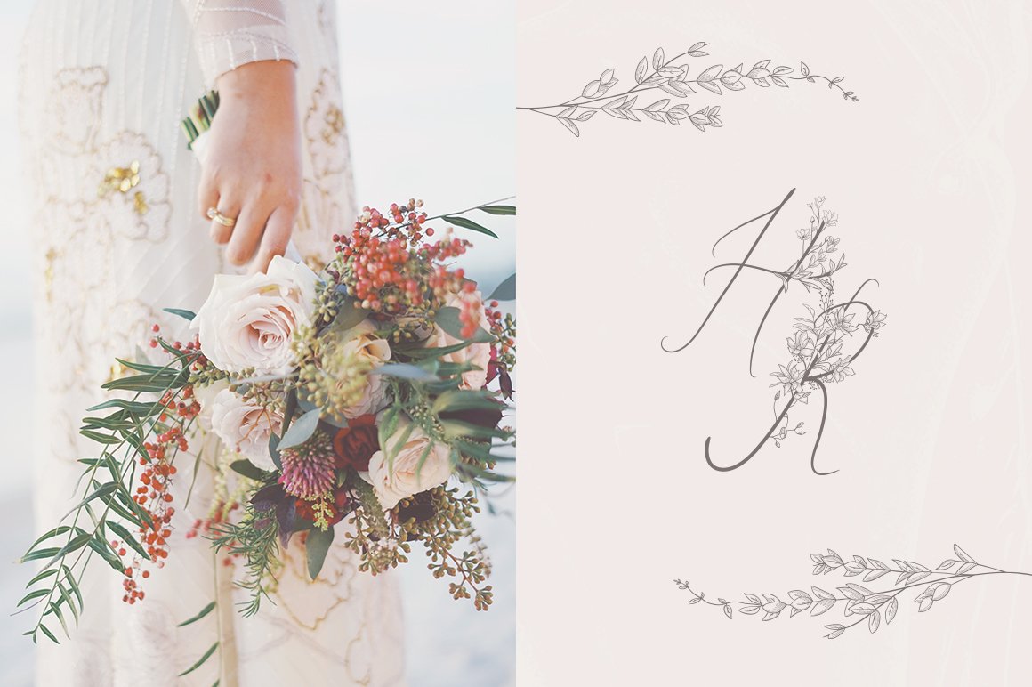 Flowered Monogram & Logo Collection preview image.