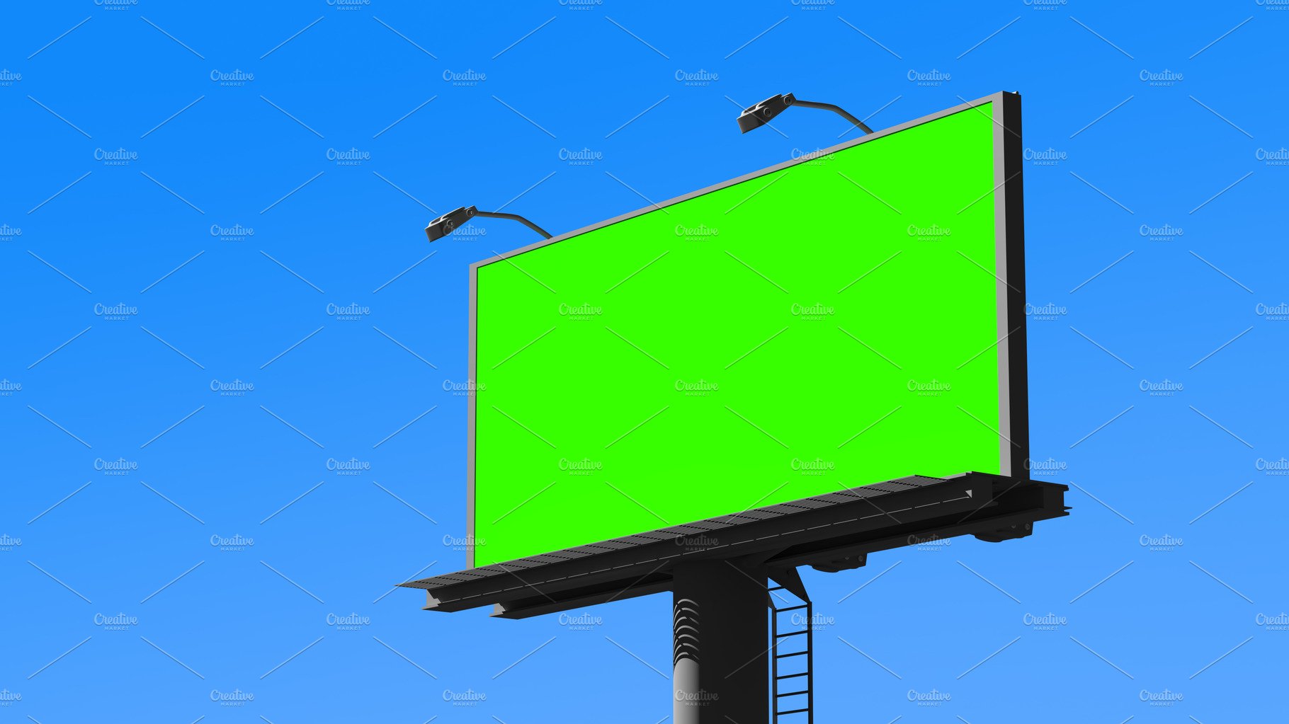 Blank billboard. 3D rendering cover image.