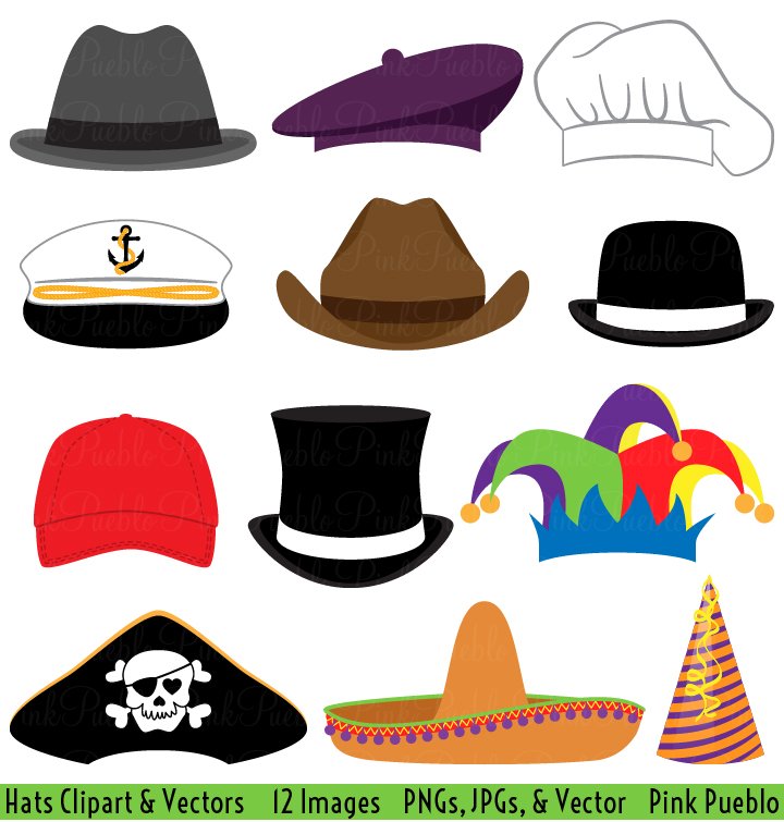 Hats Clipart and Vectors cover image.