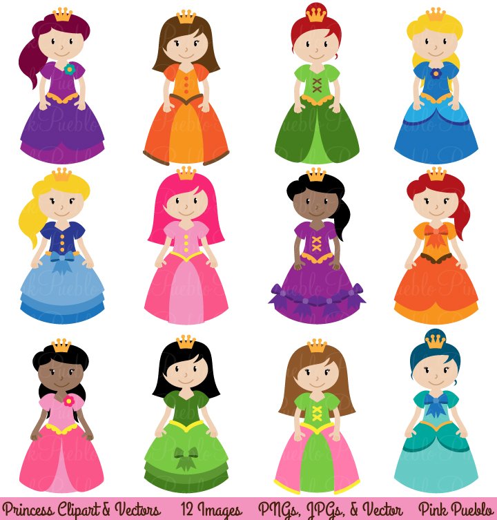 Princess Clipart and Vectors cover image.
