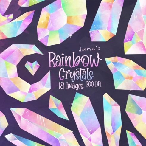 Watercolor Rainbow Crystals Set cover image.