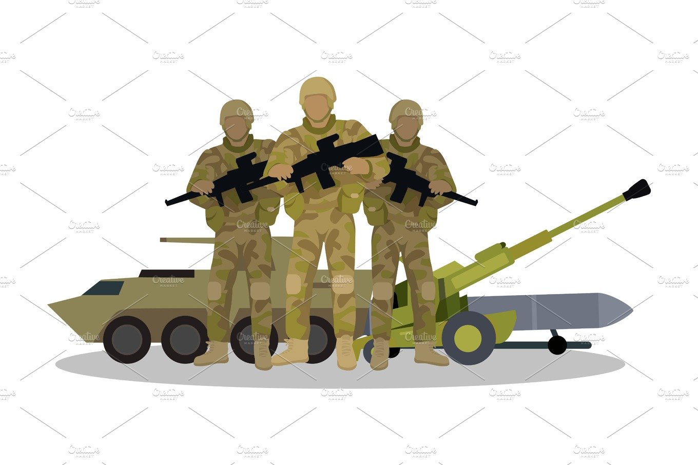 Modern Armed Forces Types Flat Vector Concept cover image.