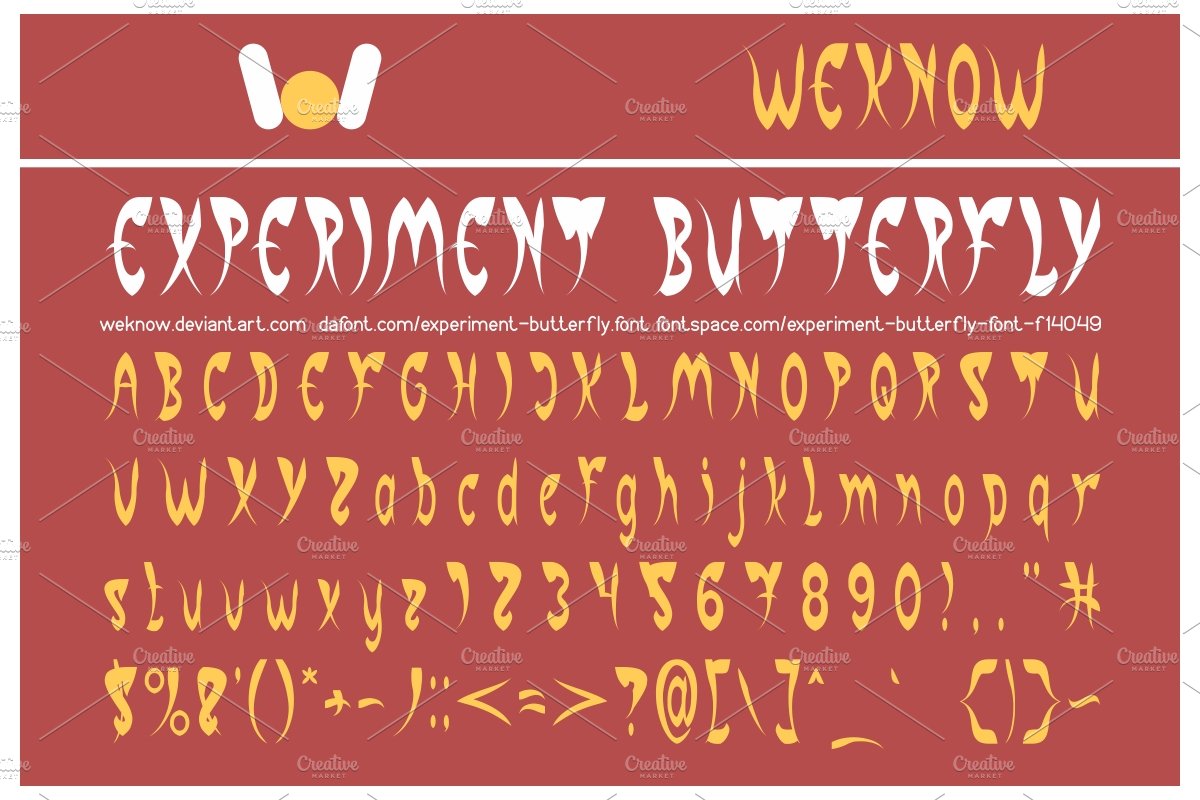 experiment butterfly font cover image.