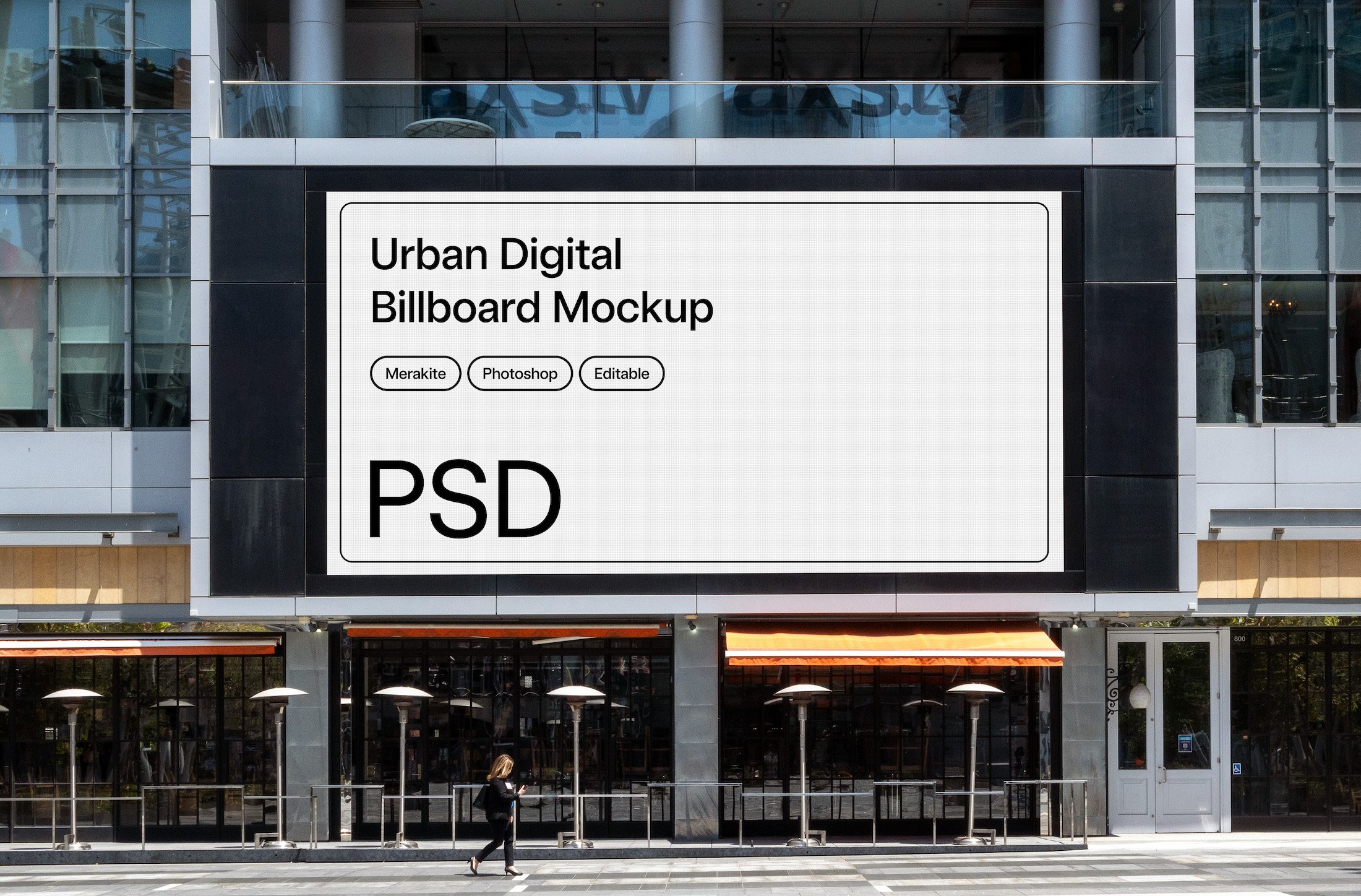 Mega Screen Digital Billboard Mockup cover image.