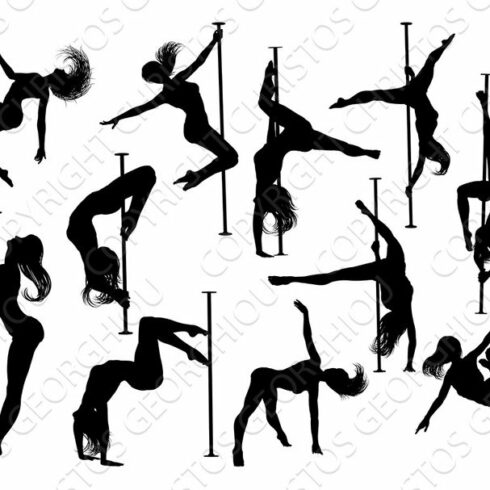 Pole Dancing Women Silhouettes Set cover image.