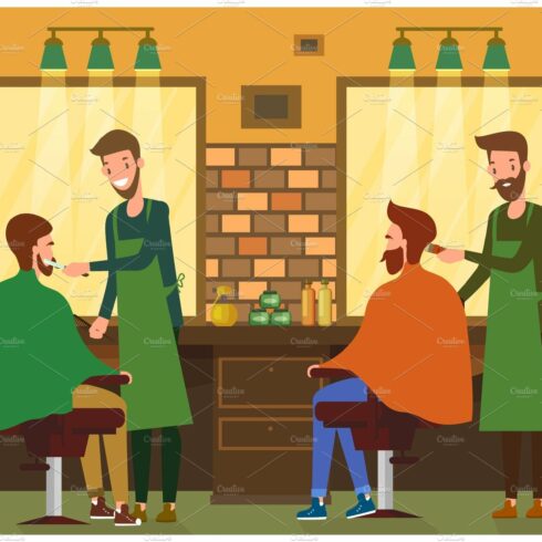 Barbershop salon with barber cover image.