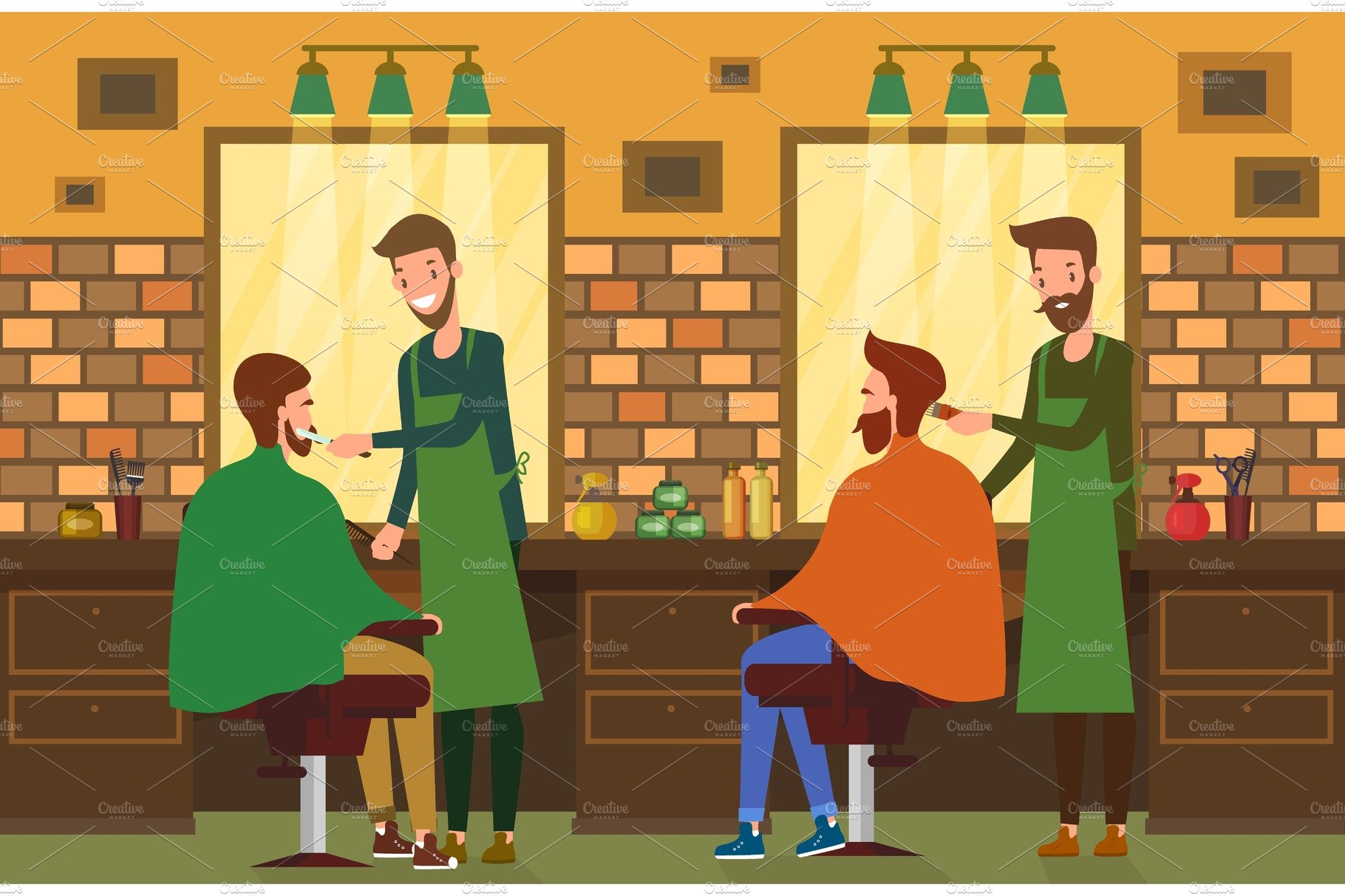 Barbershop salon with barber cover image.