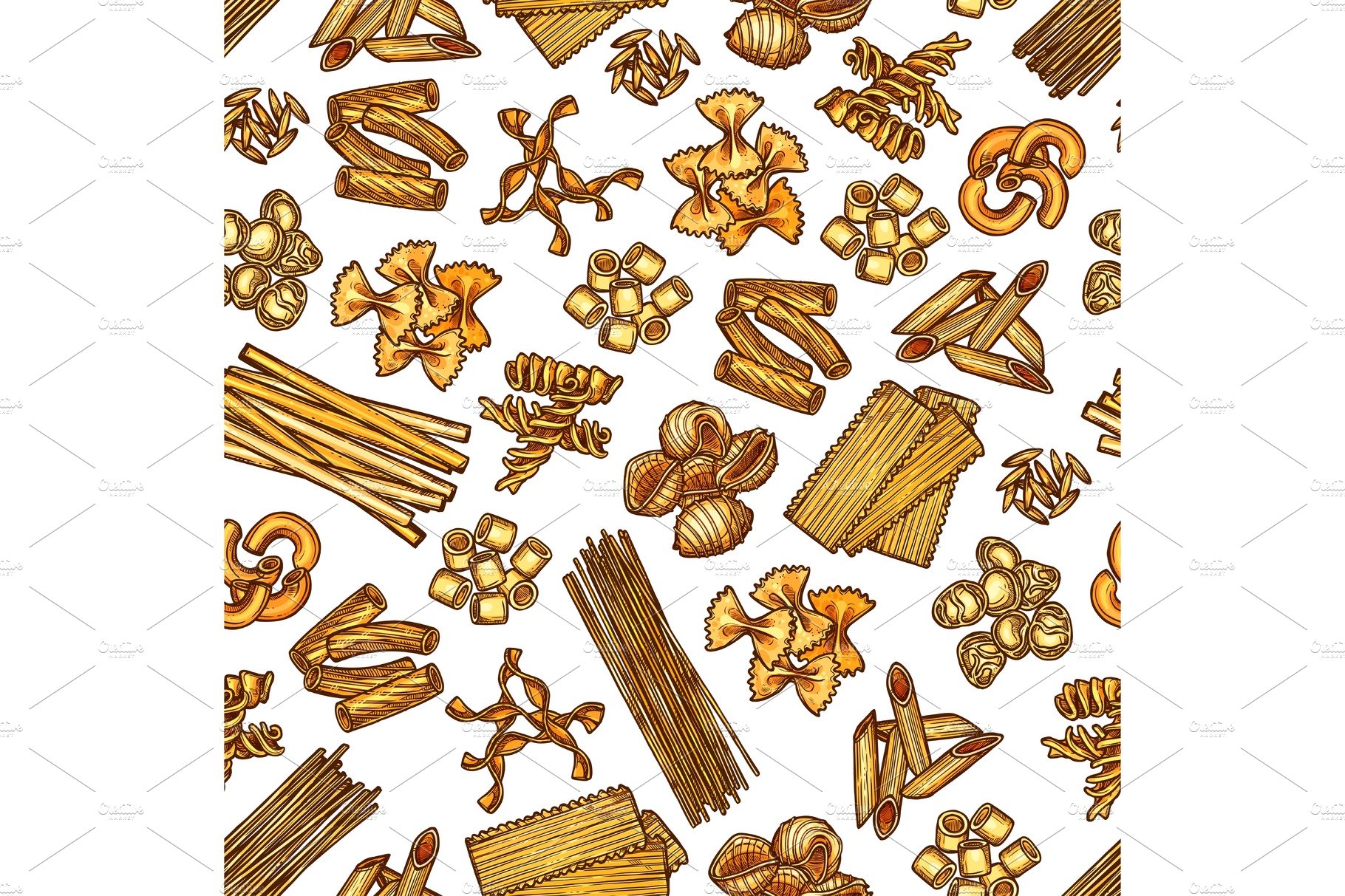 Pasta seamless pattern cover image.