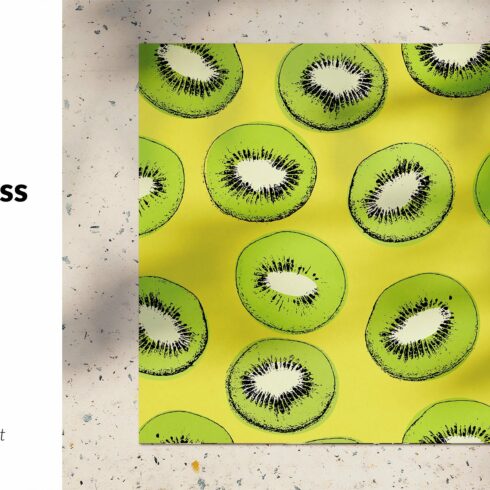 Kiwi fruit seamless pattern cover image.