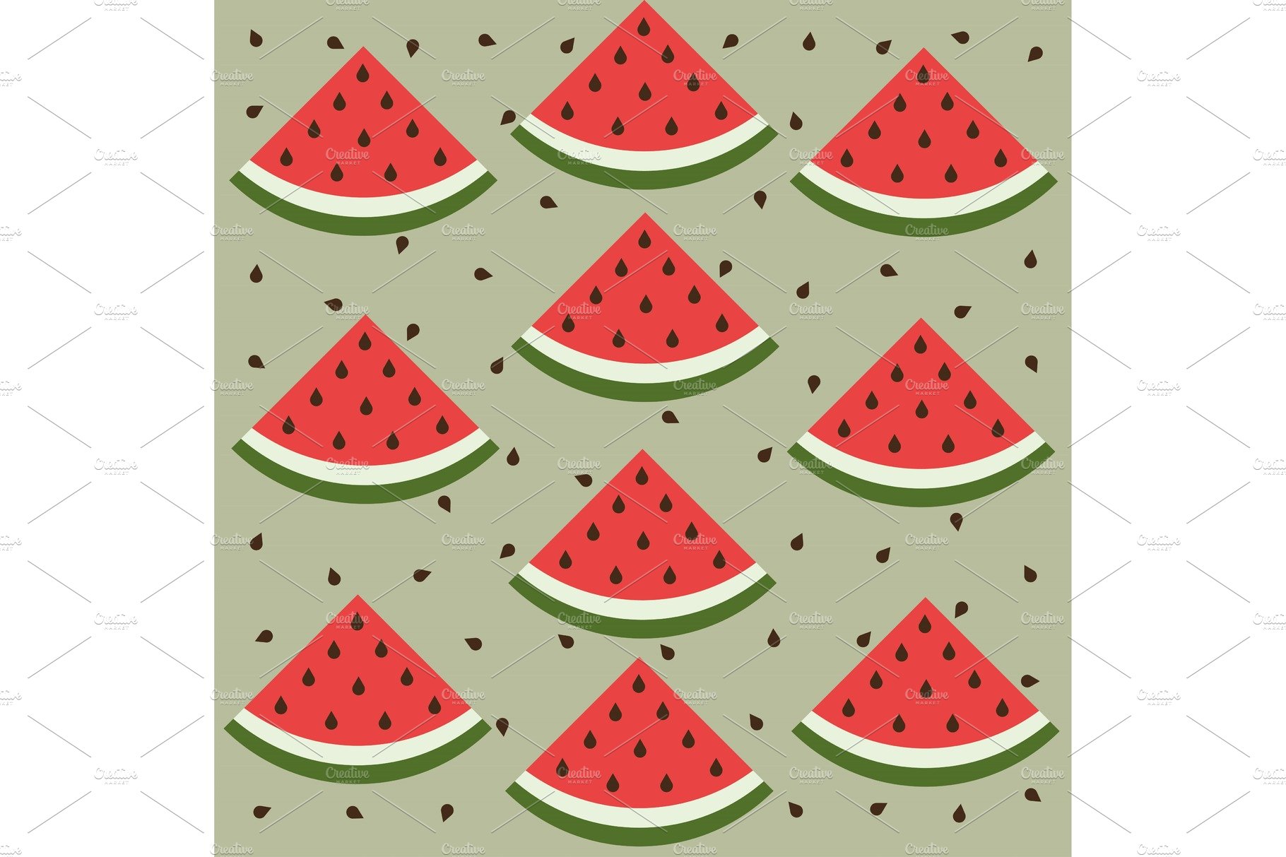 Watermelon slices vector fun pattern cover image.