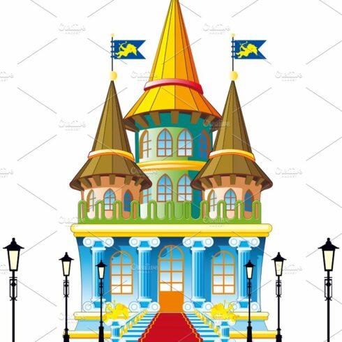 Fairytale castle with lighted lanter cover image.