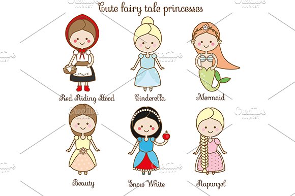 Cute kawaii fairy tales princess cover image.
