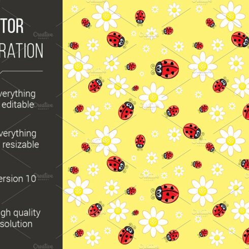 Seamless ladybug pattern cover image.