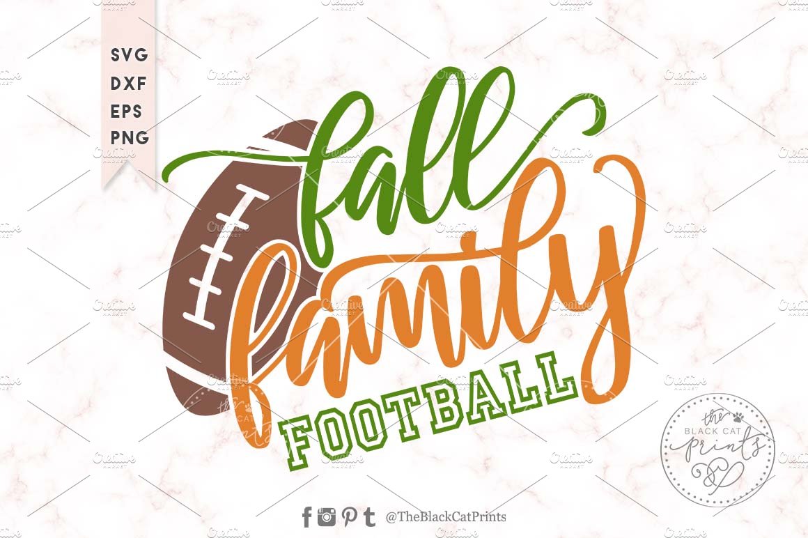 Fall Family Football SVG DXF EPS PNG cover image.