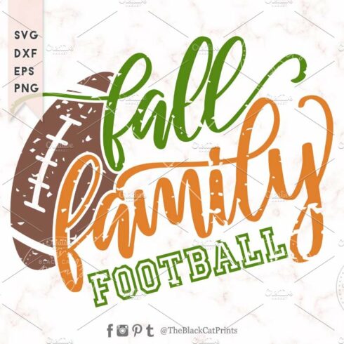 Fall Family Football Distressed SVG cover image.